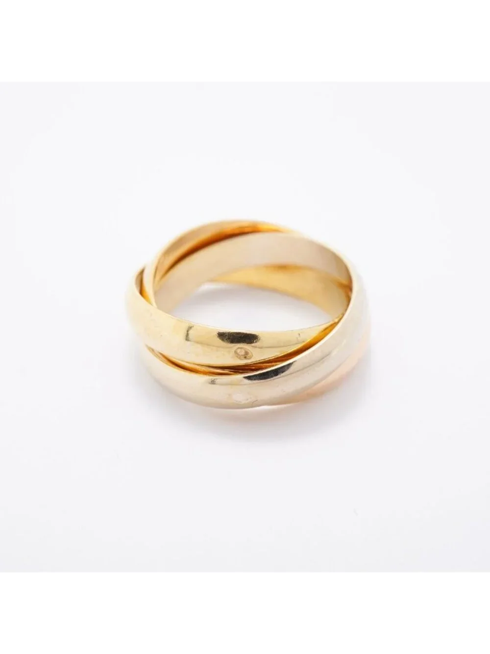 Cartier Ring Trinity Classic Model 18k Yellow Gold 18k White Pink
